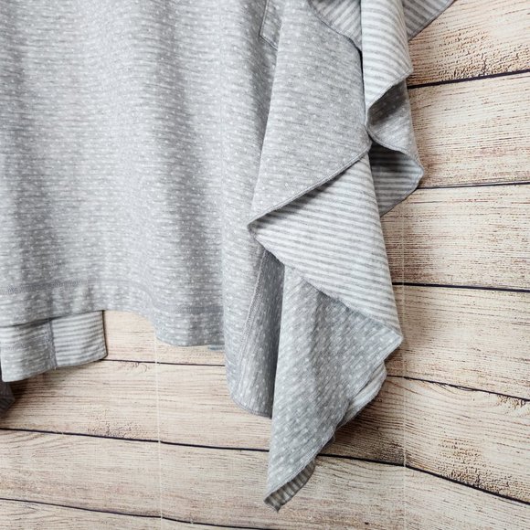 Cabi Women's Sweater Size M/L Gray White Open Front Circle Cardigan - Picture 15 of 15